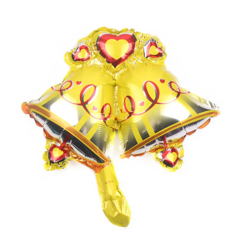 

XXPWJ New Mini Christmas Golden Bell aluminum film balloon holiday party atmosphere balloon decoration B-099