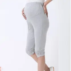 Летние для беременных Штаны Капри модальный три четверти брюки для беременных Штаны Регулируемая брюки с высокой талией Леггинсы для