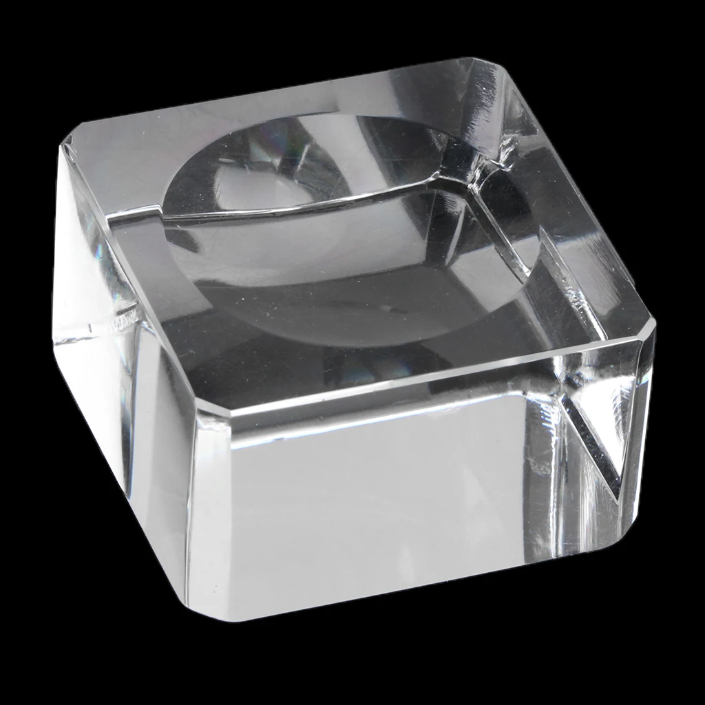 Clear Square   Crystal Ball Stand Fit for 70-80mm Ball - Perfect for Photography & Home Decor