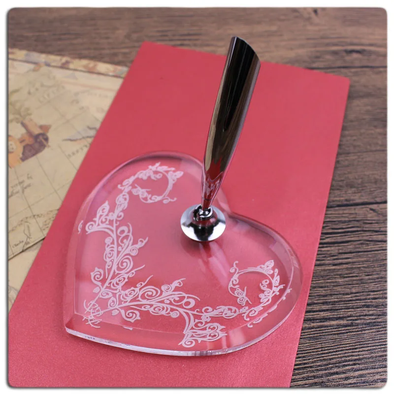 В форме сердца настольная ручка держатели для свадебной вечеринки перо подставки для подписи