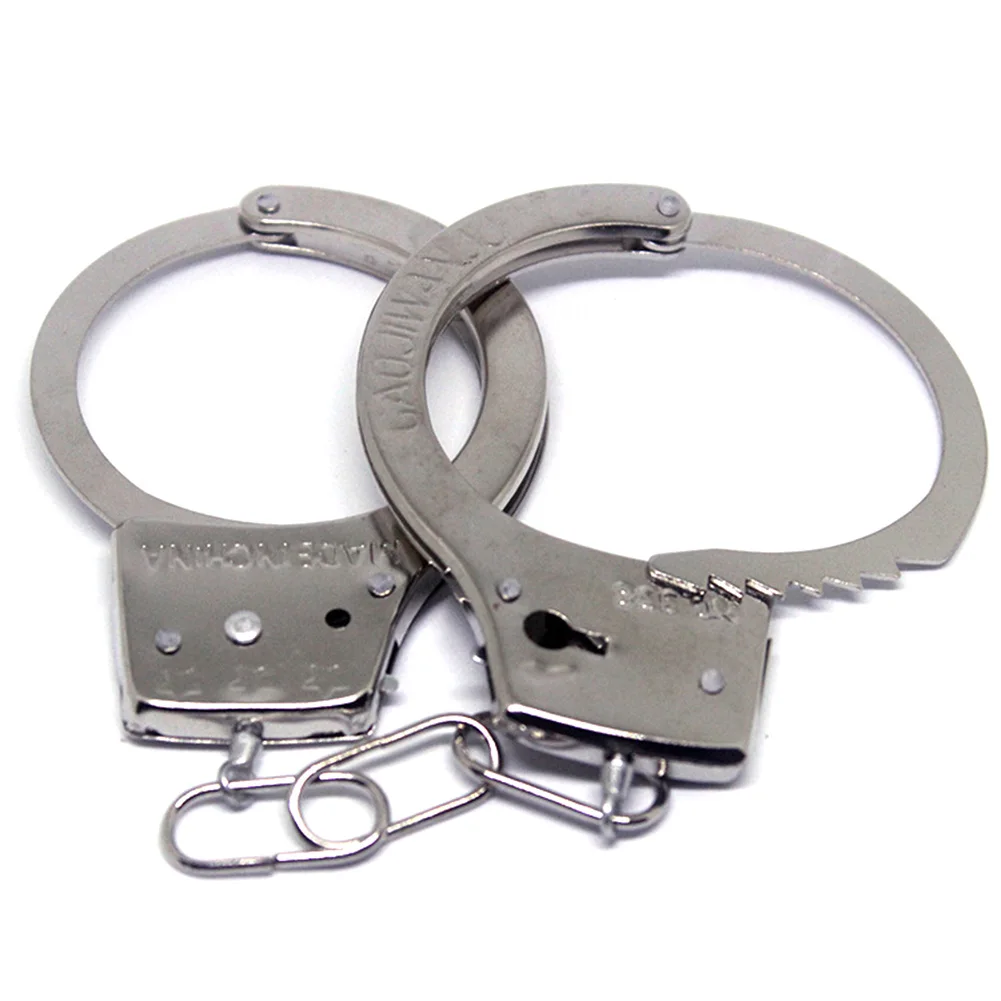 

Pretend Play Silver Metal HandCuffs With Keys Police Role Cosplay Tools Police Toy For Children Boy