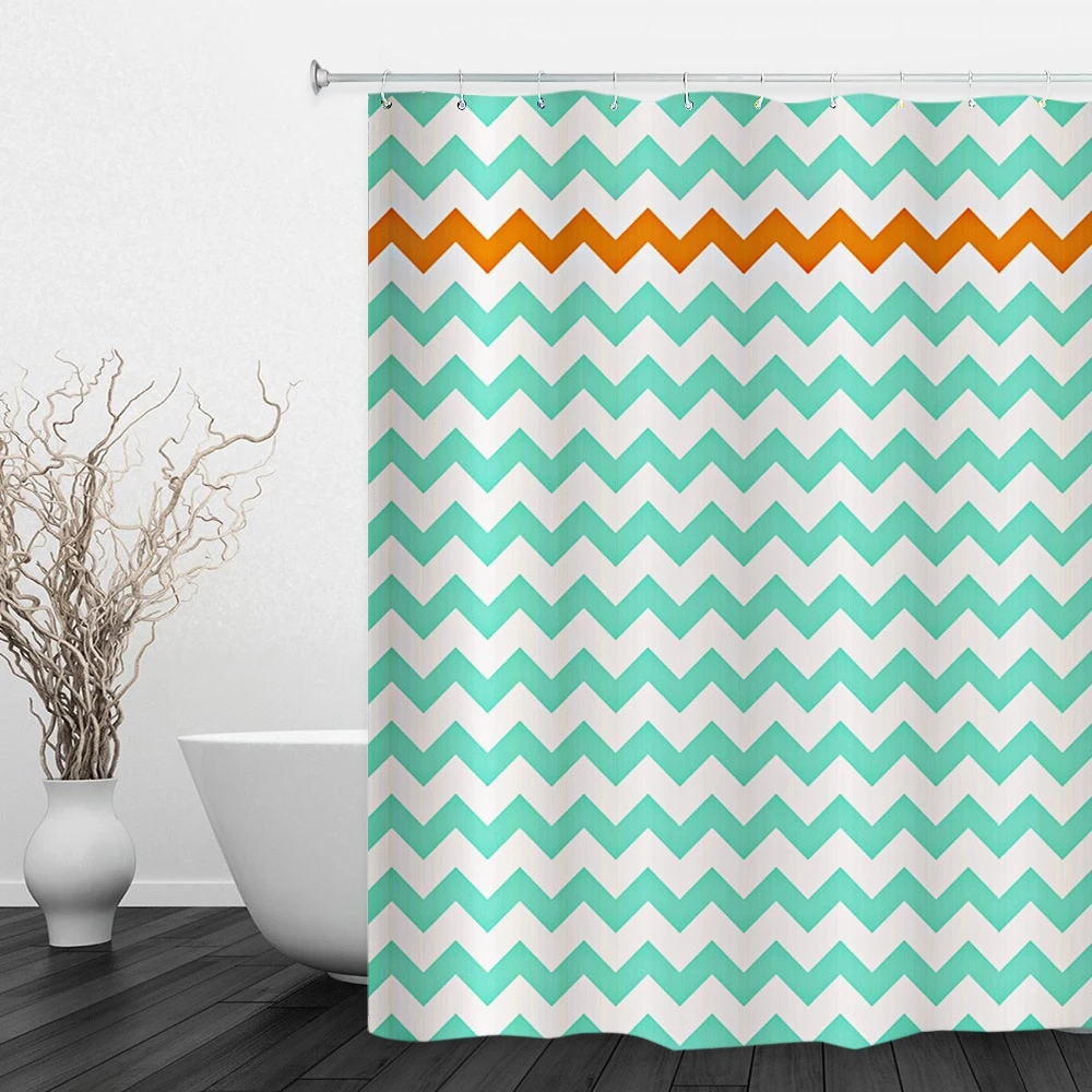 

3 Colors Water Resistant Shower Curtain Polyester Fabric Geometric Pattern for Bathroom Decor 180 x 180cm New Arrival