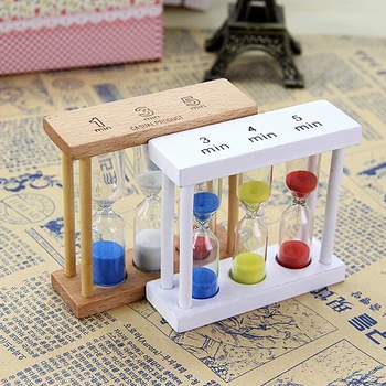 

1/3/5Min Wooden Sand Clock Sandglass Wood Hourglass Coffer Time Counter Count Down Timer Sand Hourglass