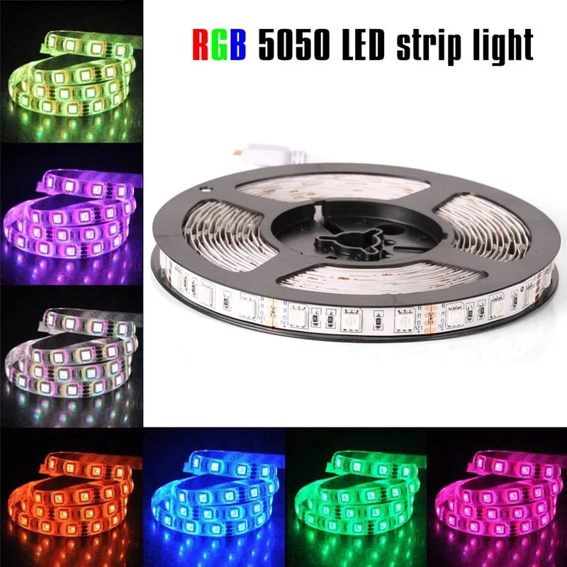 

5M LED 12V Flexible SMD 5050 RGB LED Multi-colors Strip Lights, LED Tape,300 LEDs Light Strips, Color Changing