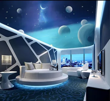 

Outer Space Moon 3d Ceiling Wallpaper for Hall Living Room 3D Wall Ceiling Murals 3d Wall Mural 3d Wall paper Large Photo mural