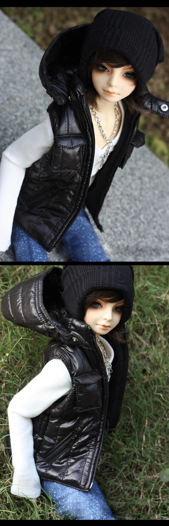 BJD куклы одежда Черный пуховик пальто жилет для 1/3 BJD DD SD colthes