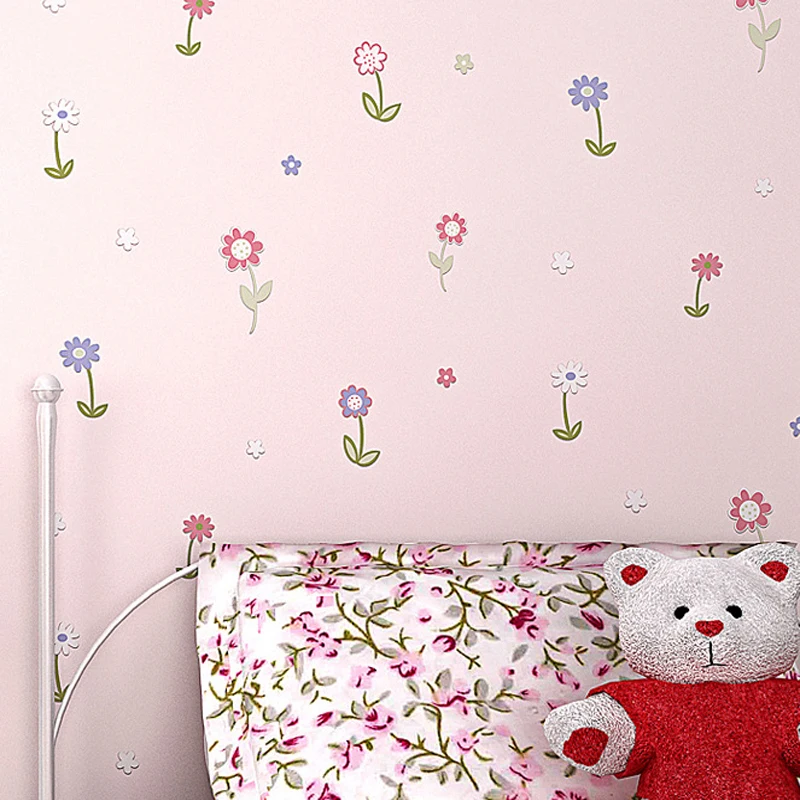 Lovely Cute Floral Wallpaper Non woven flower Wall Paper ...