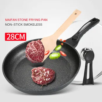 

Stainless Steel Flat Bottom Non-stick Pan Oil-free Hood Steak Small Frying PanInduction Cooker Gas Stove Kitchen Tools