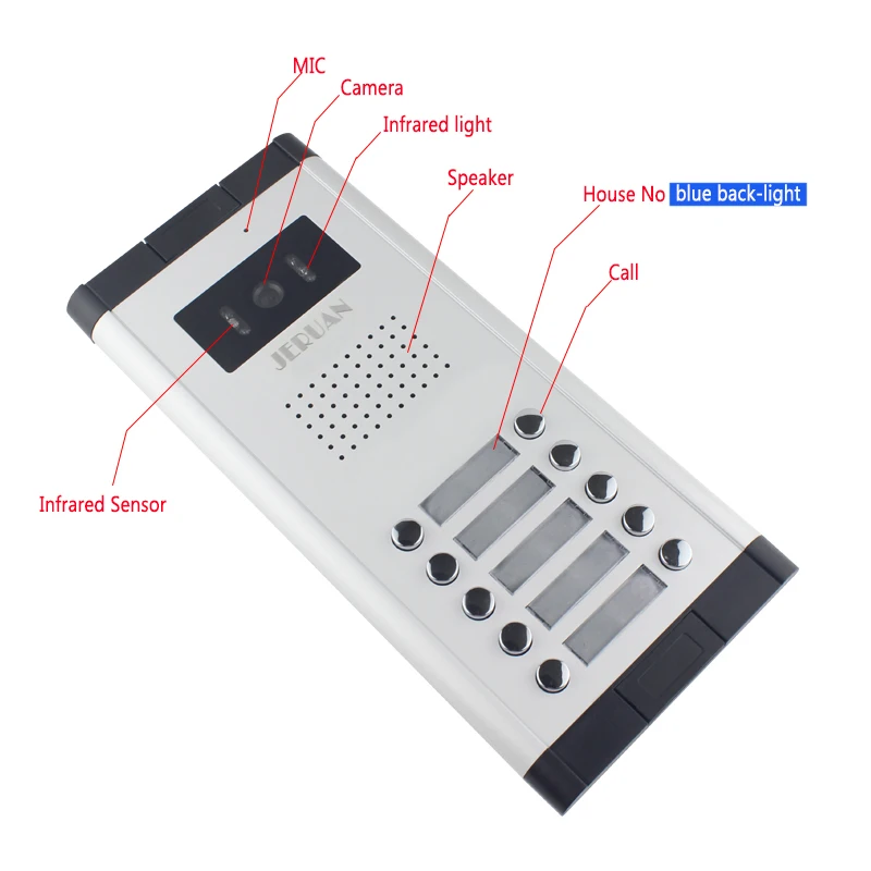 JERUAN дверь квартиры Интерком 10 Белый монитор 7 дюймов телефон видео домофон Системы HD ИК км Камера для 10 кнопка вызова