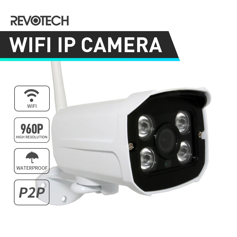 WIFI 1280 x 960P 1.3MP Bullet IP Camera Waterproof 4 Array LED Night Outdoor Security Camera ONVIF P2P CCTV Cam with IR-Cut