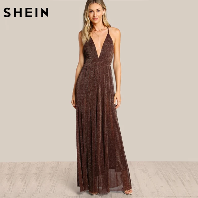 Brown Spaghetti Strap Dress