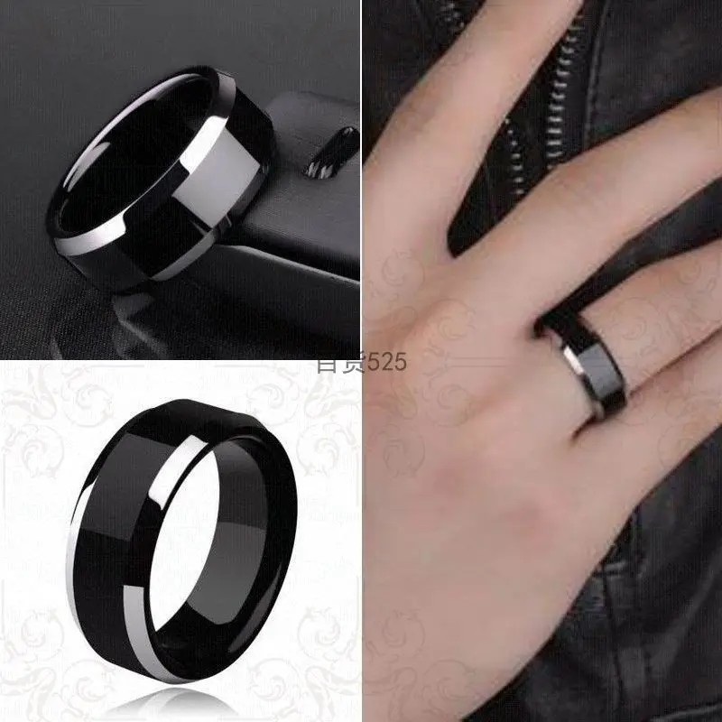 New Men Noble Titanium Ring Gold Anti-allergy Smooth Simple Wedding Couples Rings Bijouterie for Man or Woman Gift