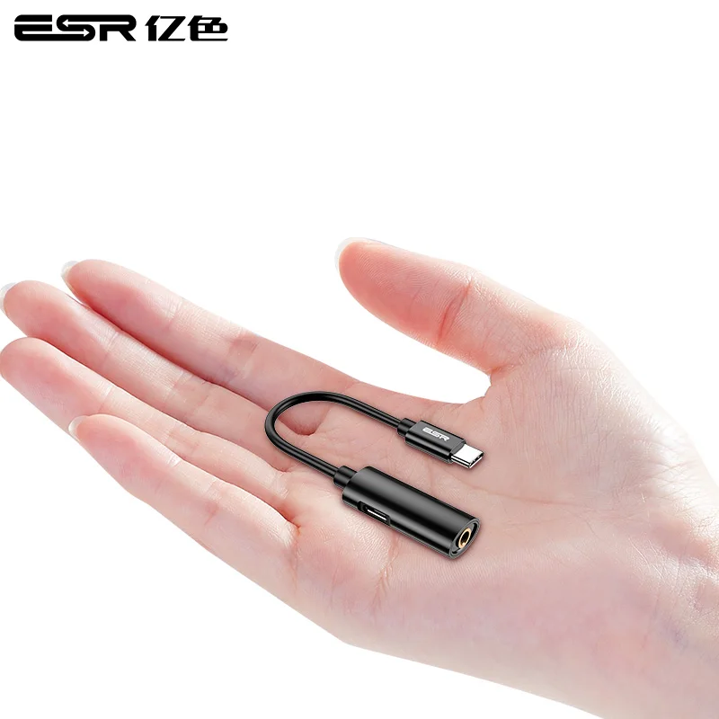ESR 2 in 1 for Type C Adapter For Xiaomi 6 Xiaomi Mix2 Charging Adapter For Huawei Mate10 Charger Splitter Headphone Adapter