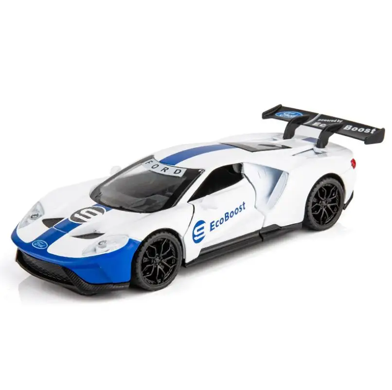 1:32 classic Ford GT Diecasts& Toy Vehicles Car Model With Sound&Light Collection Car Toys For Boy Children Gift - Цвет: Белый