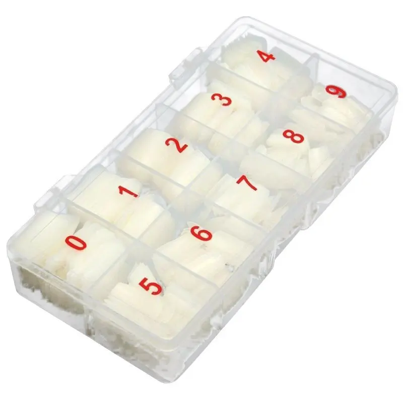 

New Arrival Roundness Nail Art Natural White Nail Polish Color Card Template False Nail Tips Salon Art Tools 500 PCS With Boxy15