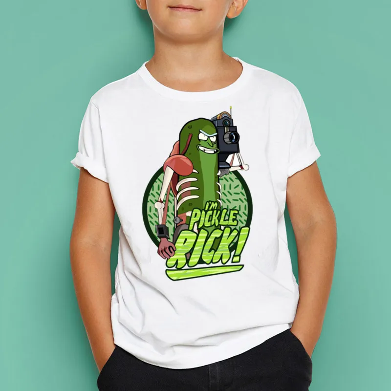Топы с короткими рукавами для мальчиков и девочек I'm Pickle Rick, топы для активных детей, подарок в европейском и американском стиле