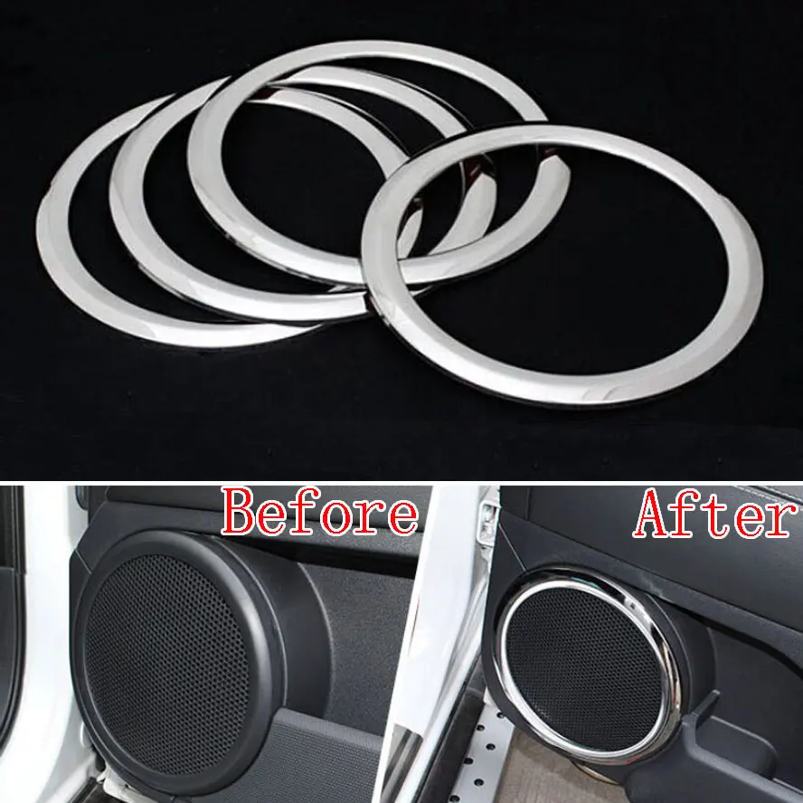 Auto Stainless Inner Door Sound Stereo Loud Speaker Cover Trim Ring