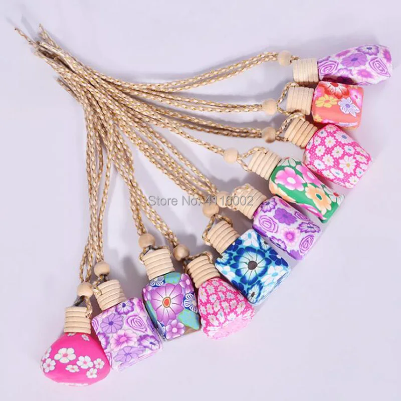 

200pcs 12-15ml Polymer Clay Essence Oil Diffuser Perfume Empty Bottle Car Hang Decoration Tourist Souvenirs