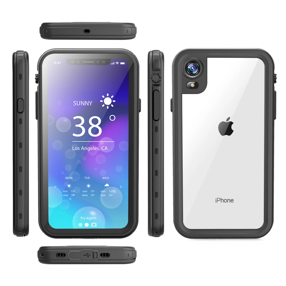  PC Cover For iPhone X XS XR XS MAX Waterproof Case For Samsung S8 S9 Plus Note 8 Note 9 Underwater Sealed Capas For iPhone X    (3)