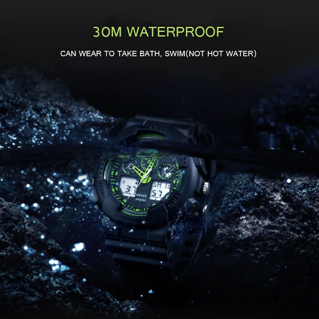 SMAEL Marka zegarek Mężczyźni Sport LED cyfrowy mężczyzna ClockWristwath mężczyźni zegarek Top Marka luksus Relogios męski Montre Homme WS1027 tanie i dobre opinie Quartz Wristwatches 22mm Shock Resistant Stop Watch LED display Auto Date Water Resistant Diver Back Light Chronograph Multiple Time Zone Alarm Luminous Repeater SMAEL Marka zegarek Mężczyźni Sport LED cyfrowy mężczyzna ClockWristwath mężczyźni zegarek Top Marka luksus Relogios męski Montre Homme WS1027 tanie i dobre opinie Quartz Wristwatches 22mm Shock Resistant Stop Watch LED display Auto Date Water Resistant Diver Back Light Chronograph Multiple Time Zone Alarm Luminous Repeater