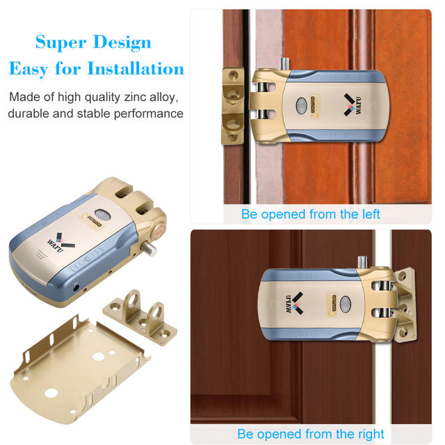WAFU 010U 433MHz Keyless Invisible Electronic Door Lock With Remote Control Open & Close Smart Lock iOS Android APP Unlocking