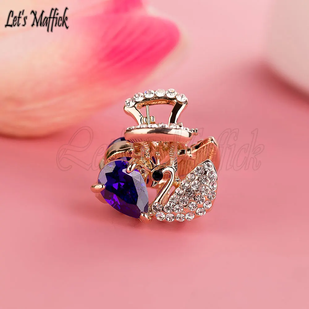 

High Quality Swan Design Zircon Rhinestone Hair Clip Claw Headwear Accessories Jewelry For Woman Girls Wedding ZX5357