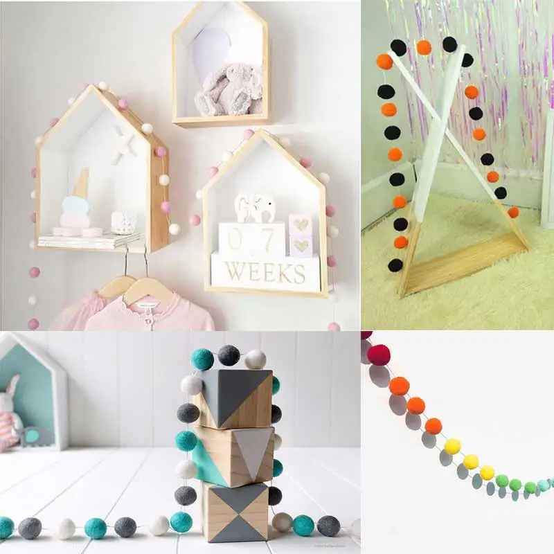 

2.5M Handmade Macaron Colored Ball Decoration With Balls Baby Kids Tent Room Decor Accessory Wall Hanging