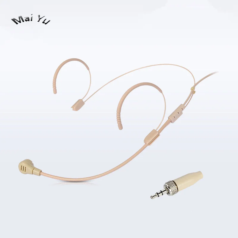 

Hot Beige Headset Microphone Condenser Wired Show Transmitter Microfone for Sennheiser Wireless 3.5mm Screw Jack Microkone