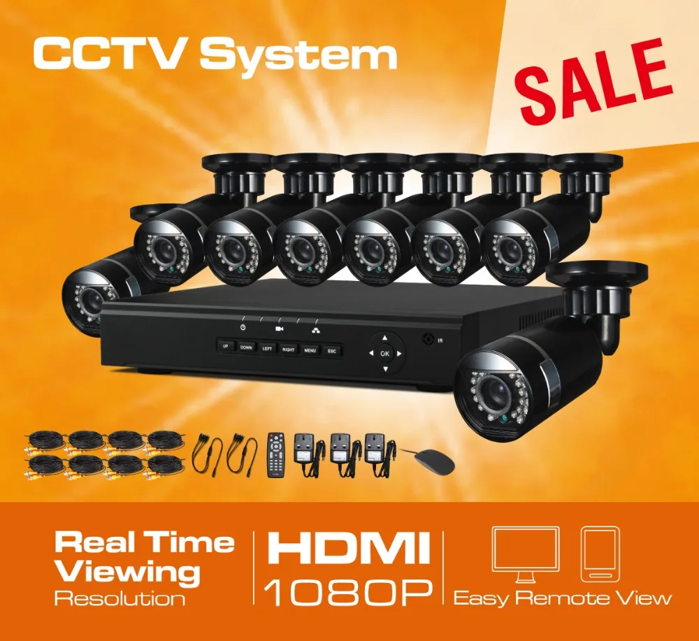 2016 новый 8-КАНАЛЬНЫЙ ВИДЕОНАБЛЮДЕНИЯ Система 720 P HDMI AHD DVR 8 ШТ. 1.0 МП ИК-Камеры