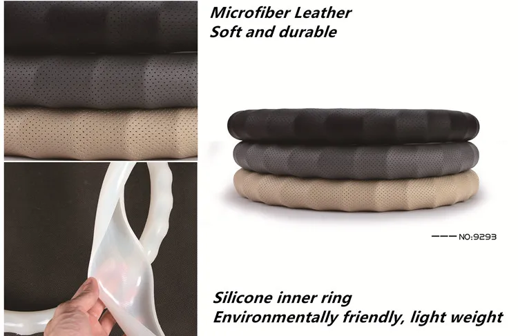 Car accessories Leather Car steering wheel cover All year can use sport Car styling Auto steering wheel Diameter (4)