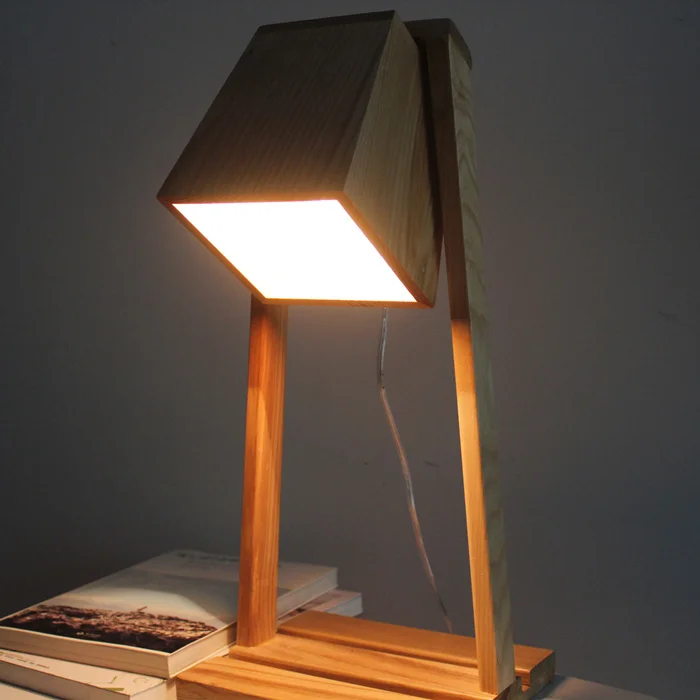 Скандинавский стиль деревянная прикроватная лампа для спальни индивидуальная Новая учебная художественная Подарочная тепло украшенная лампа освещение MZ55