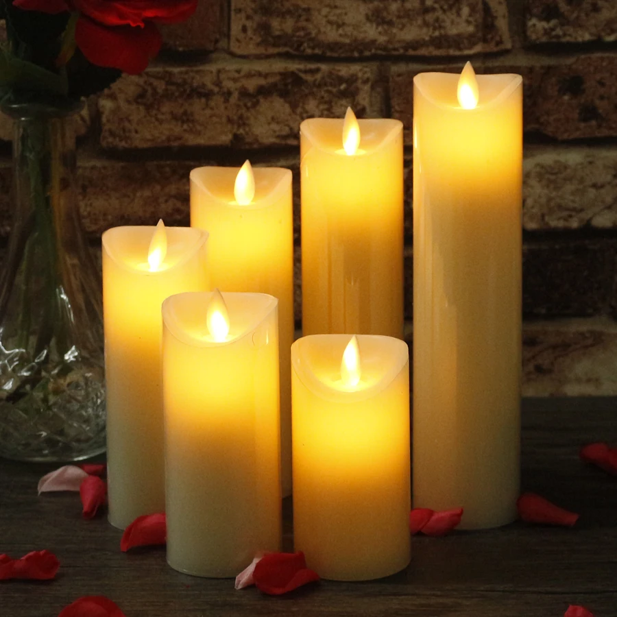 Имитация пламени светодиодные свечи Votive Pillar беспламенная свеча лампа для