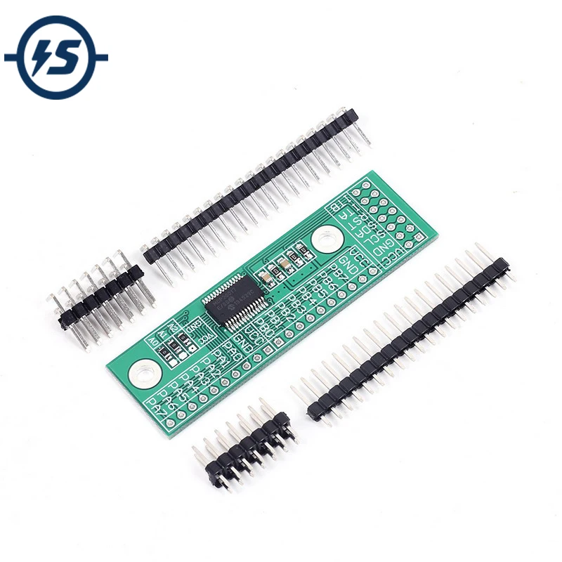 

MCP23017 I2C Interface 16bit I/O Extension Module Pin Board IIC to GIPO Converter 25mA1 Drive Power Supply for Arduino C51