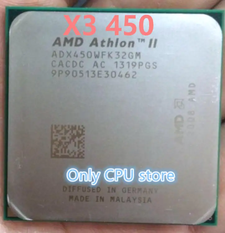 Процессор AMD Athlon II X3 450 3,2 GHz Socket AM3 938-pin двухъядерный процессор 1,5 M кэш 45 нм процессор разбитые кусочки