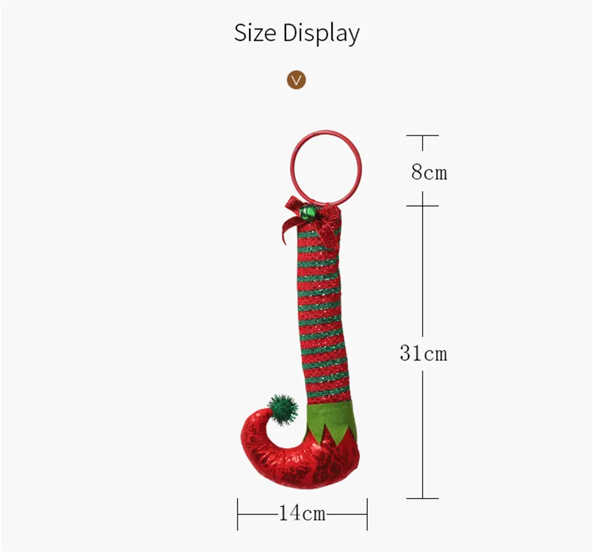 Милый красный и зеленый длинноногий эльф сапоги кулон рождественские куклы подарок украшение ноги эльфа Рождественская елка украшение для дома