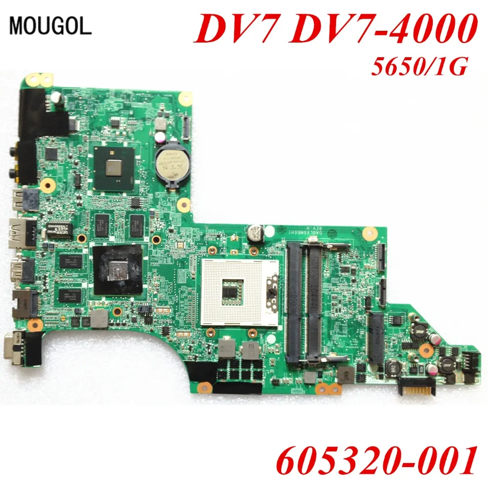 

MOUGOL A+ Quality mainboard For HP DV7 DV7T DV7-4000 Laptop motherboard 605320-001 5650/1G HM55 100% Tested