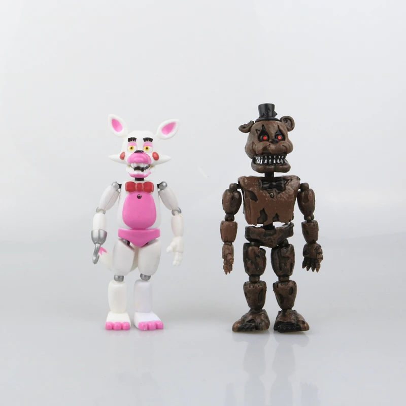 6 шт./компл. Five Nights At Freddy's» «пять ночей у Фредди» для игрушечных пластиковых экшн фигурок FNAF Бонни и Чика Фокси» из мультфильма для мальчика, Freddy Fazbear Медведь Аниме фигурки Фредди игрушки Лидер продаж