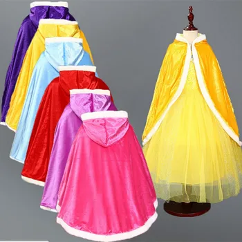 

Christmas Holiday Costume Cape for kids Children Snow White Belle Cosplay Dress Cape Keep Warm Sleeping Beauty