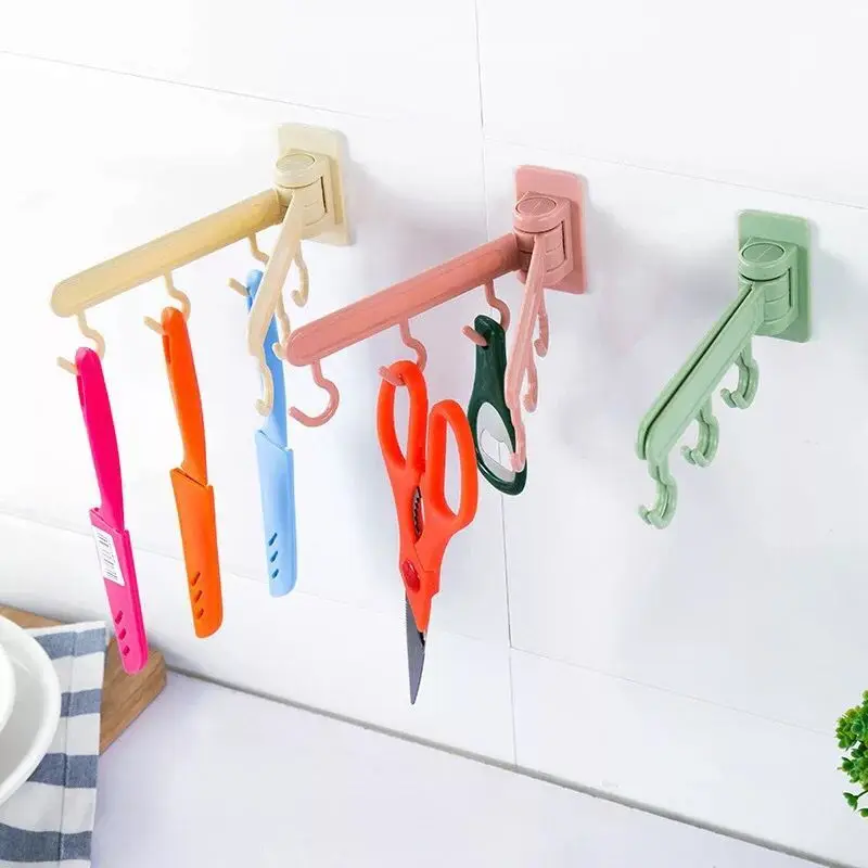 1PCS Rotatable glue hook kitchen wall door hook hook bathroom bathroom