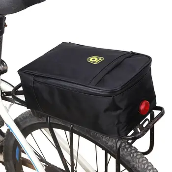

New Foldable Cycling Bicycle Bike Black Pannier Rear Seat Bag Storage Rear Outdoor Bag Tail Pack With Warning Light
