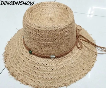 

[DINGDNSHOW] Brand Straw Hat Wide Brim Hat Bow Adult Ladies Summer Cap Linen Elegant Beach Hats for Women 2019 Sun Hat