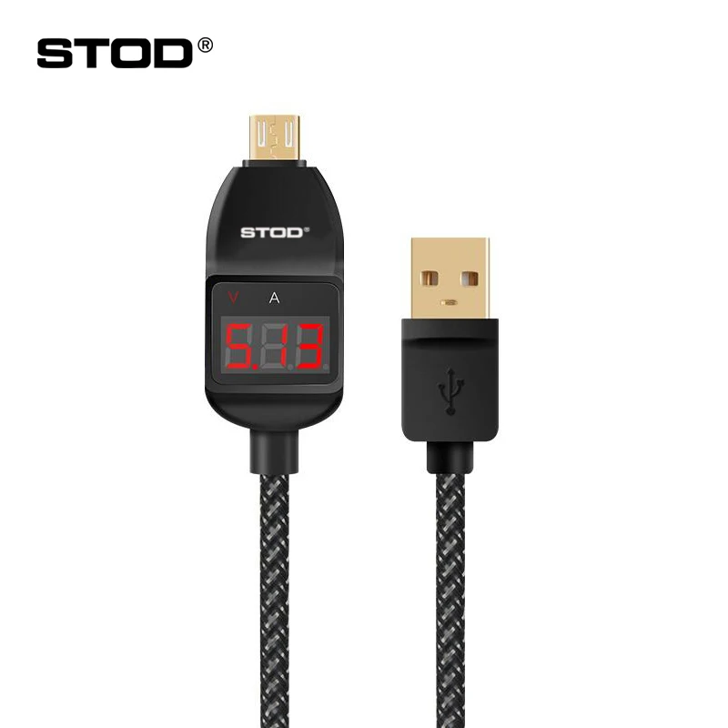

STOD Micro USB Cable 4FT LED Display Charge Voltage Current Protector For Samsung Nexus Huawei ZTE OPP Mi Charger Doctor Wire