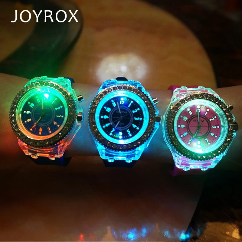 JOYROX светящиеся светодиодные электронные часы 2018 Горячие Женские кварцевые