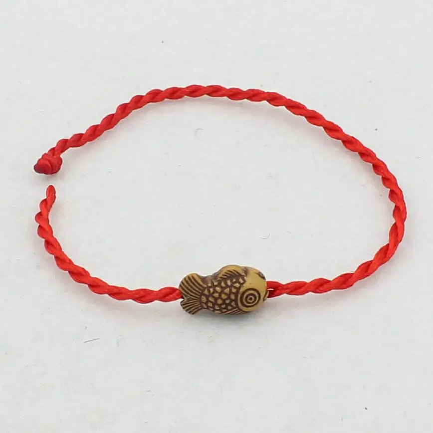 Красная веревка короткая Рыба браслет для женщин мужчин ювелирные изделия аксессуары Подарки wj126