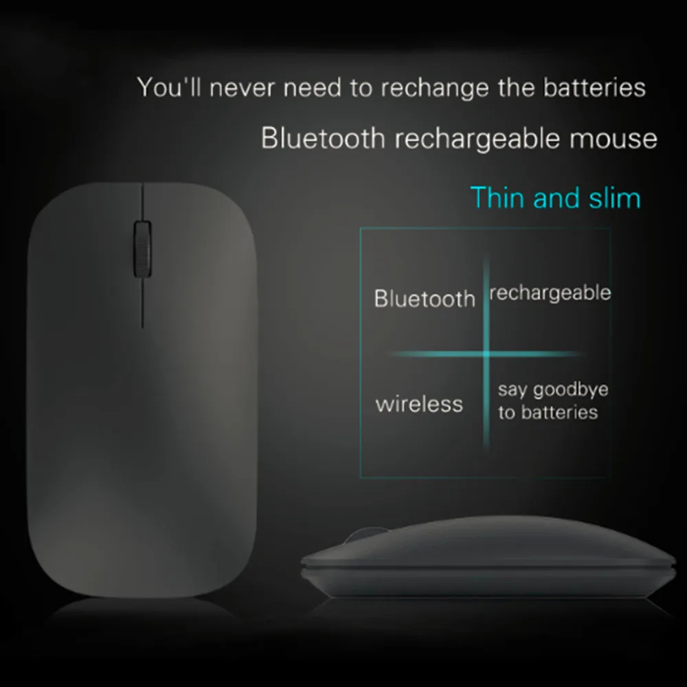 Ультра тонкий Bluetooth 3,0 Беспроводная перезаряжаемая мышь VMW-181 для Windows 7/8. 0/8. 1/10/для vista, для Android для Mac os