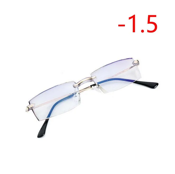 1,0-1,5-2,0-2,5-3,0-3,5-4,0 ультралегкие бескаркасные очки для близорукости с градусным алмазом - Цвет оправы: Myopia 150