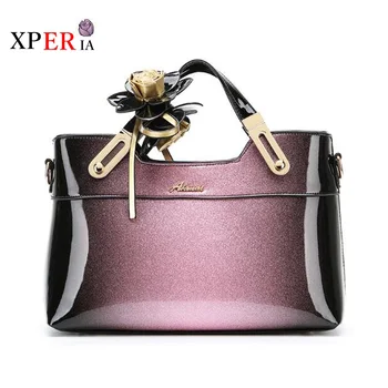 

New style designer patent leather female tote bags for women famous brands messenger bag ladies work clutch