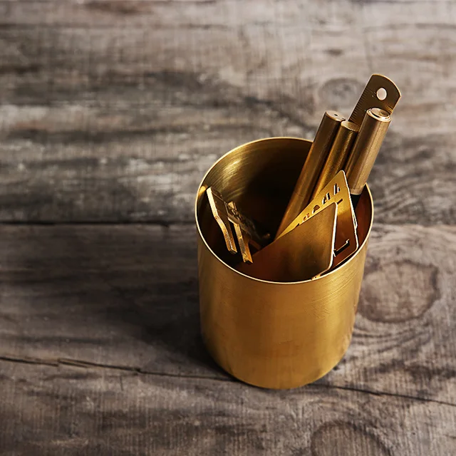 Vintage Br Pen Holder Stationery Container Creative Office Vintage Br Pen Holder Stationery Container Creative Office Supplies Pencil Pot Desk Accessories