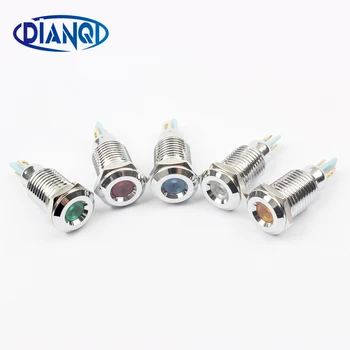 

LED Metal Indicator light 10mm waterproof Signal lamp Concave 6V 12V 24V 110V 220v red yellow blue green white 10ZSD.A.C