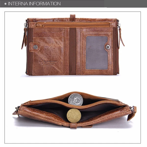 Men Genuine Leather Cowhide Men Vintage Short Wallet